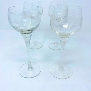 Set of 4 Vintage Long Stem Wine Glasses